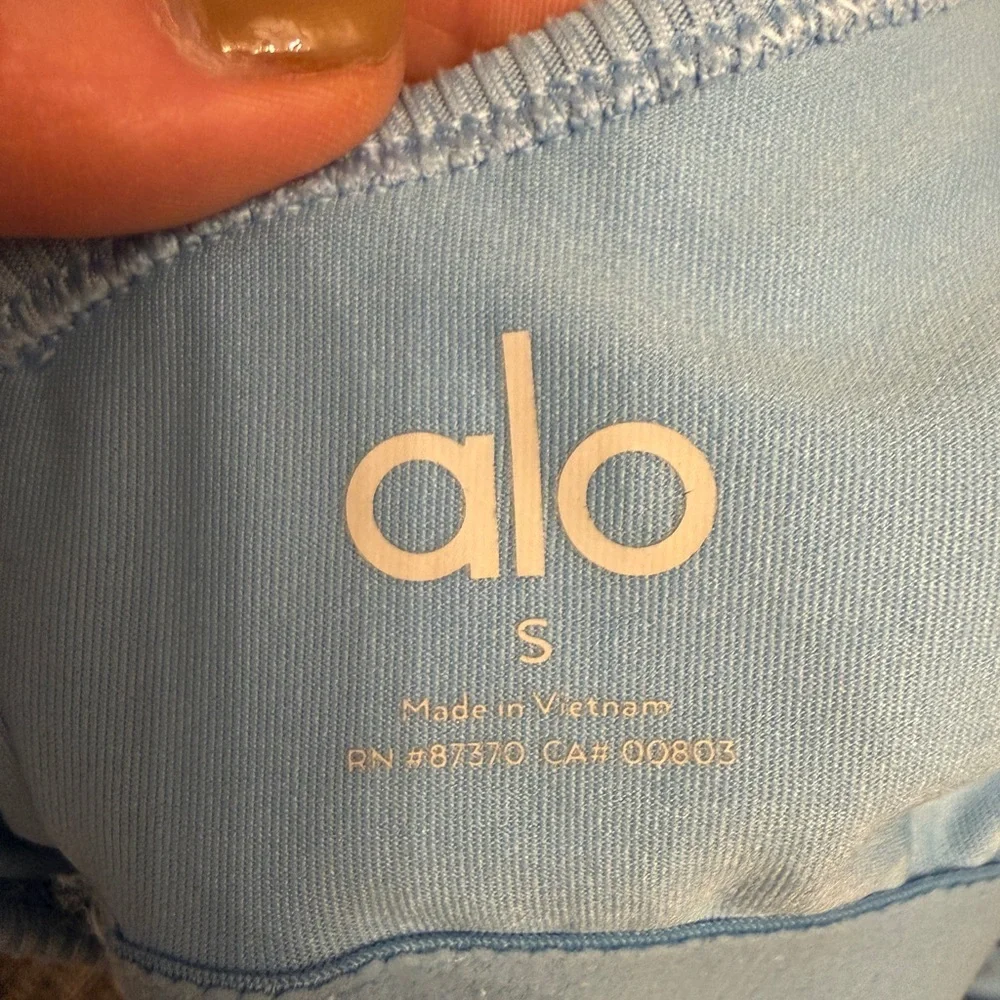 ALO Light Blue Ribbed Tank Top Small